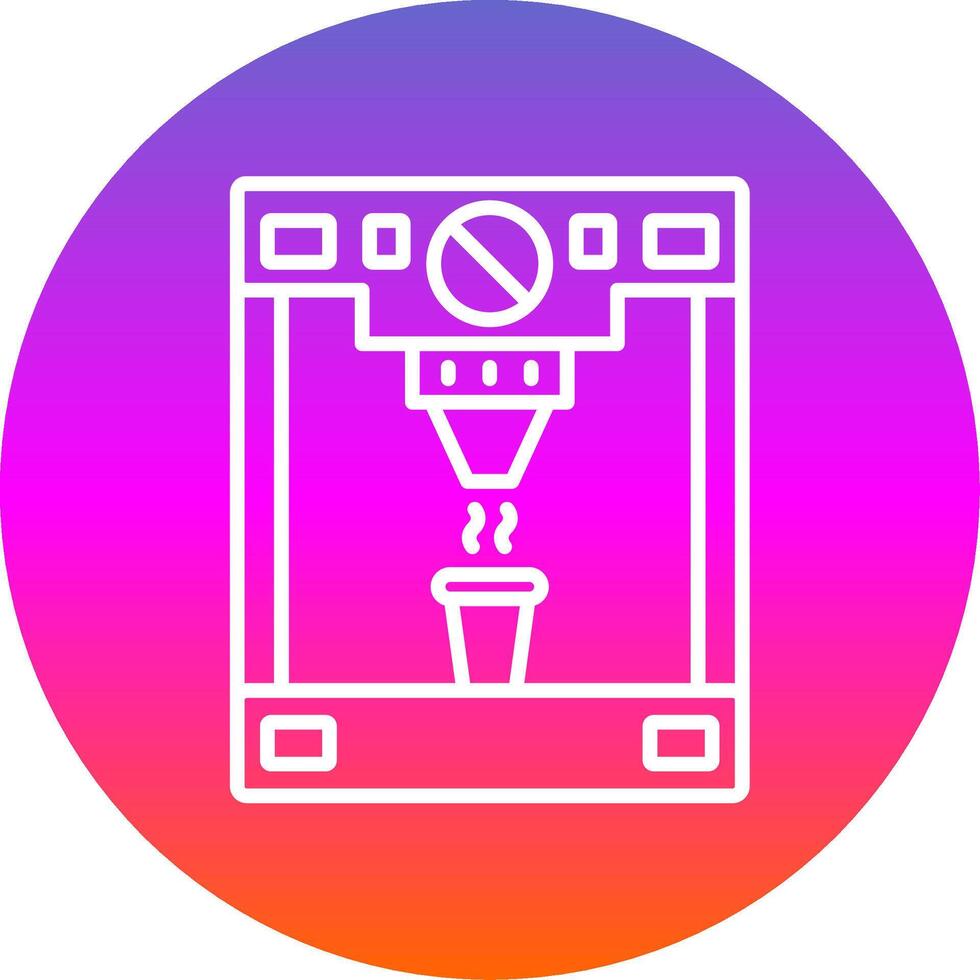 Coffee Machine Line Gradient Circle Icon vector
