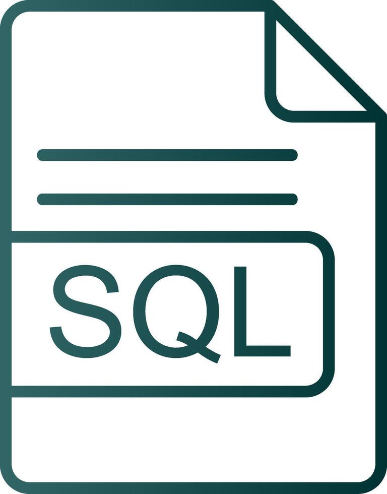 SQL File Format Line Gradient Icon vector