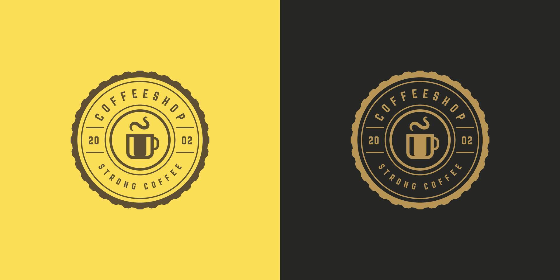 Coffee or tea shop logo template illustration with bean silhouette good for cafe badge design and menu decoration vector