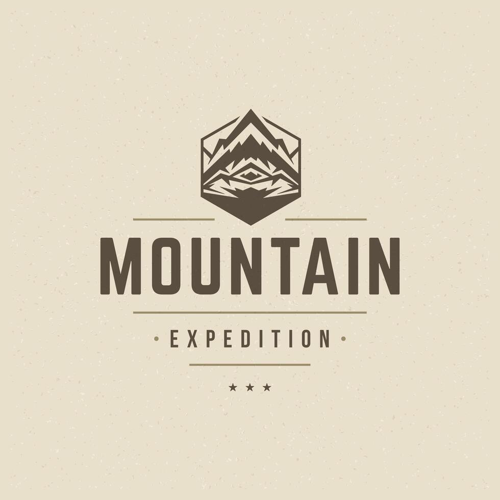 Mountains logo emblem illustration. vector