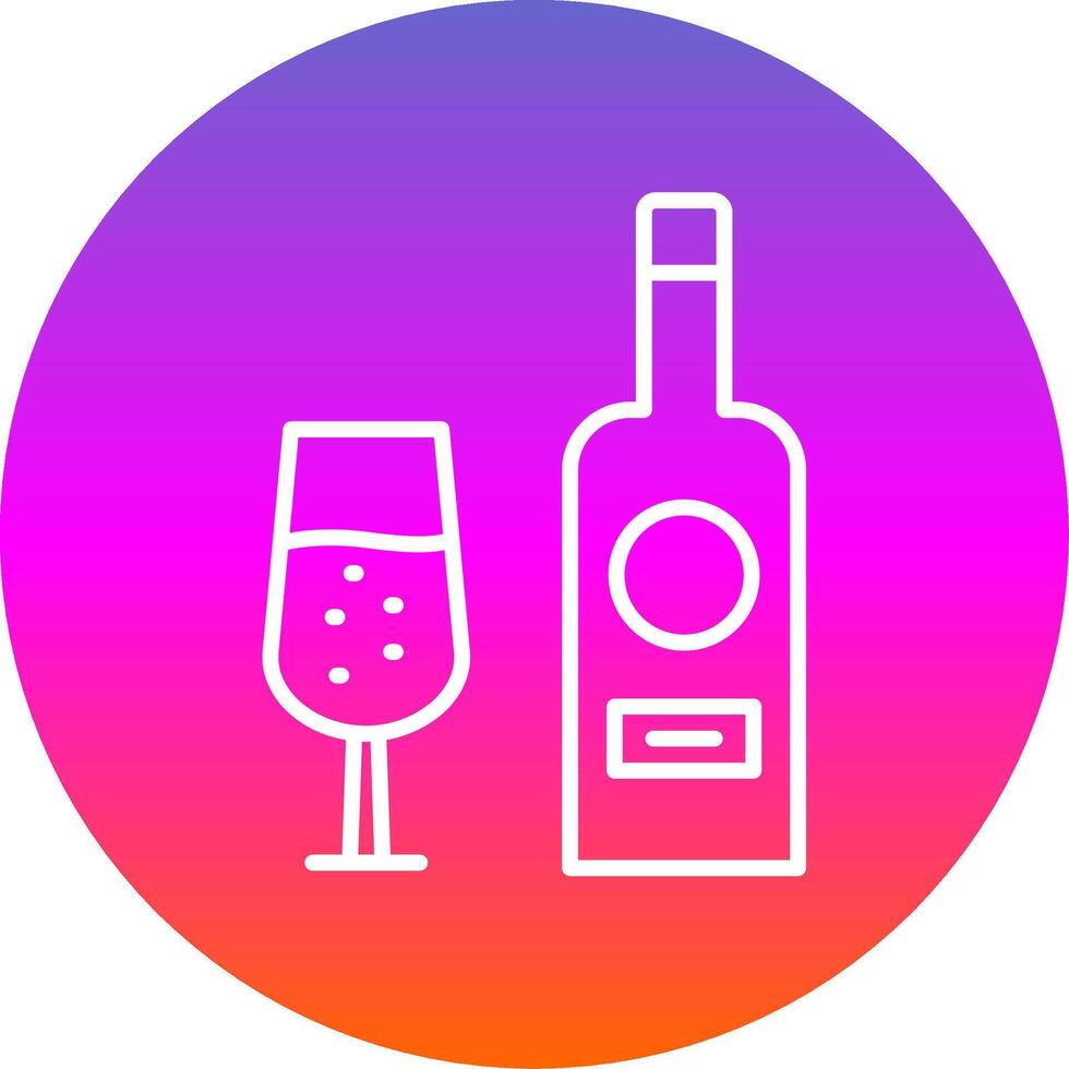 Wine Bottle Line Gradient Circle Icon vector