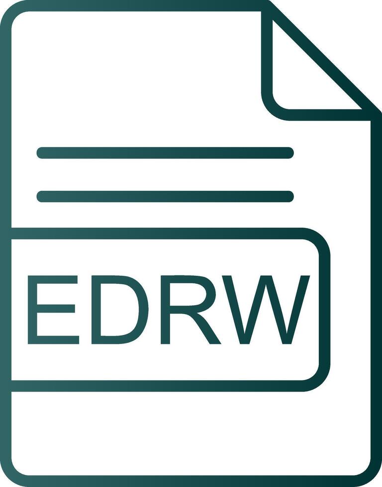 edrw archivo formato línea degradado icono vector