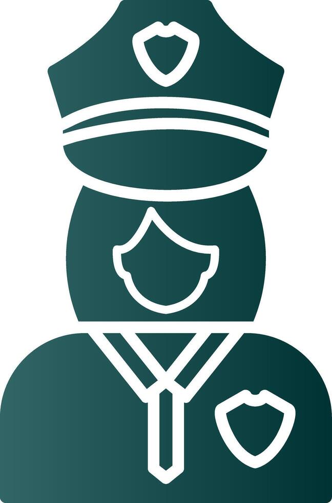 Police Woman Glyph Gradient Icon vector