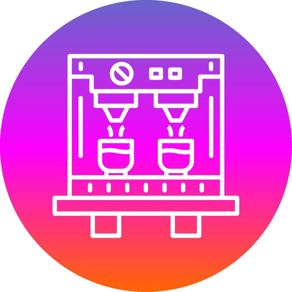 Coffee Machine Line Gradient Circle Icon vector