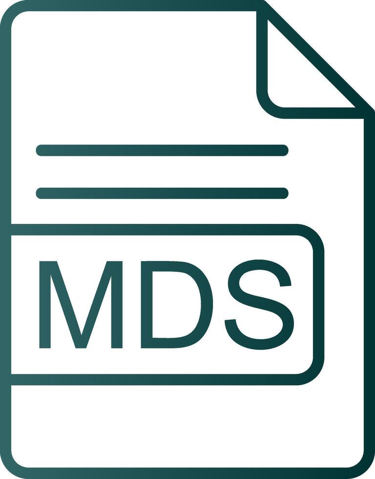 MDS File Format Line Gradient Icon vector