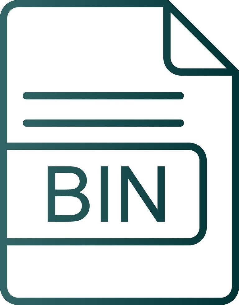 BIN File Format Line Gradient Icon vector