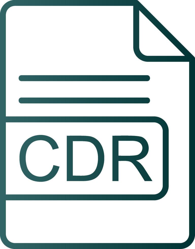CDR File Format Line Gradient Icon vector