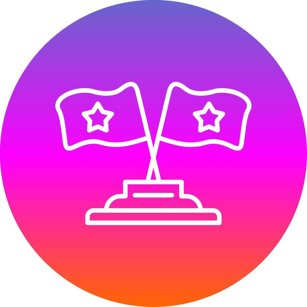 Flags Line Gradient Circle Icon vector
