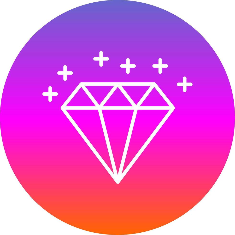 Diamond Line Gradient Circle Icon vector