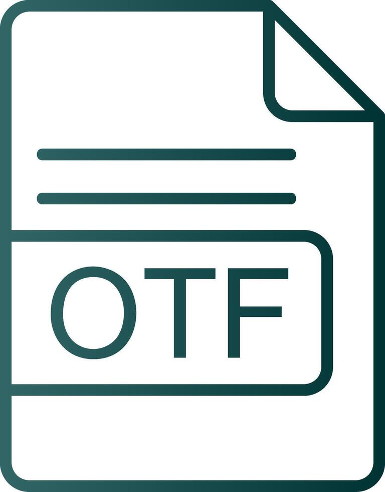 OTF File Format Line Gradient Icon vector