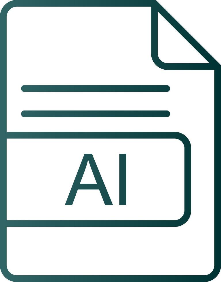 AI File Format Line Gradient Icon vector