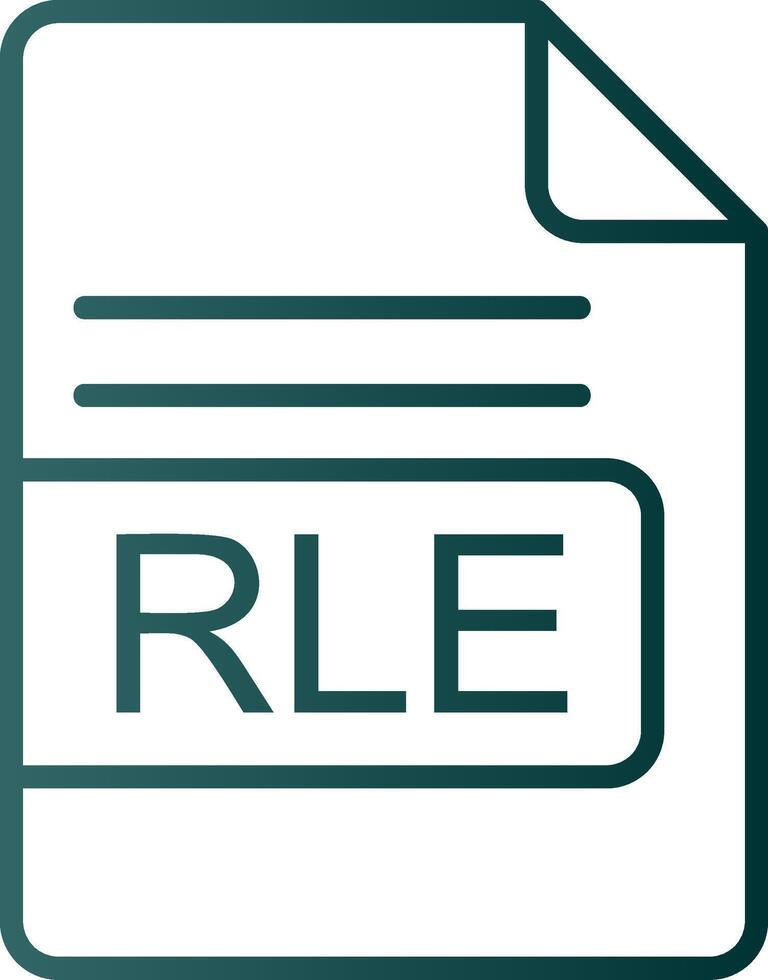 rle archivo formato línea degradado icono vector