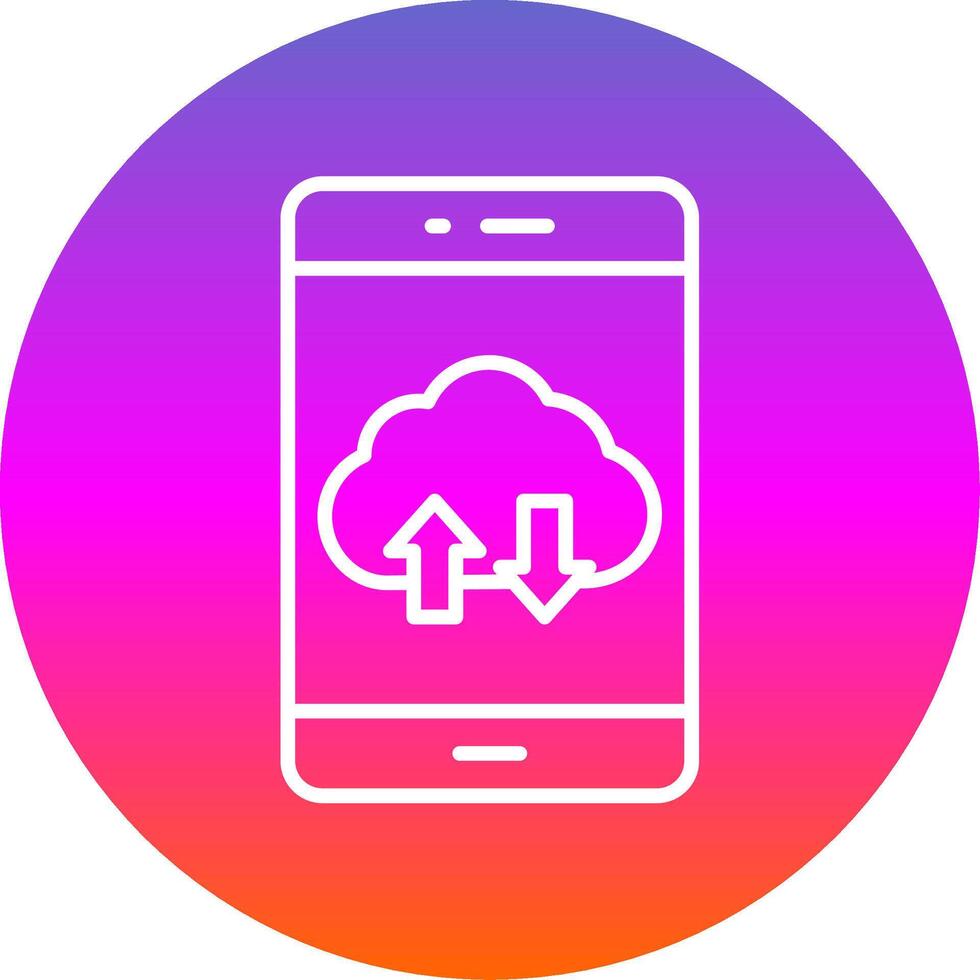 Smartphone Line Gradient Circle Icon vector
