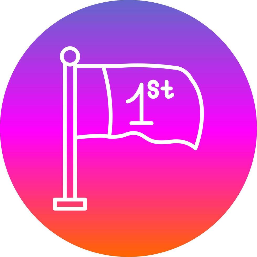 Flag Line Gradient Circle Icon vector