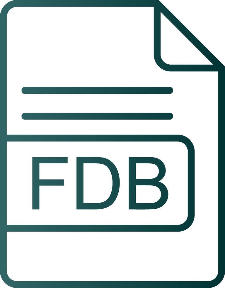 fdb archivo formato línea degradado icono vector
