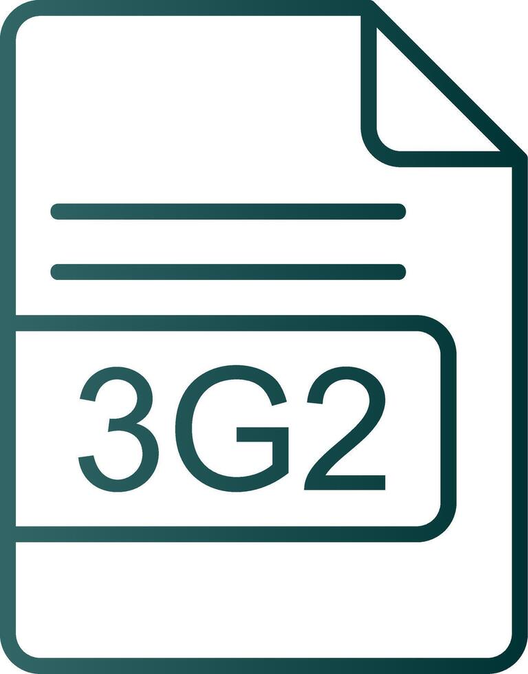 3G2 File Format Line Gradient Icon vector