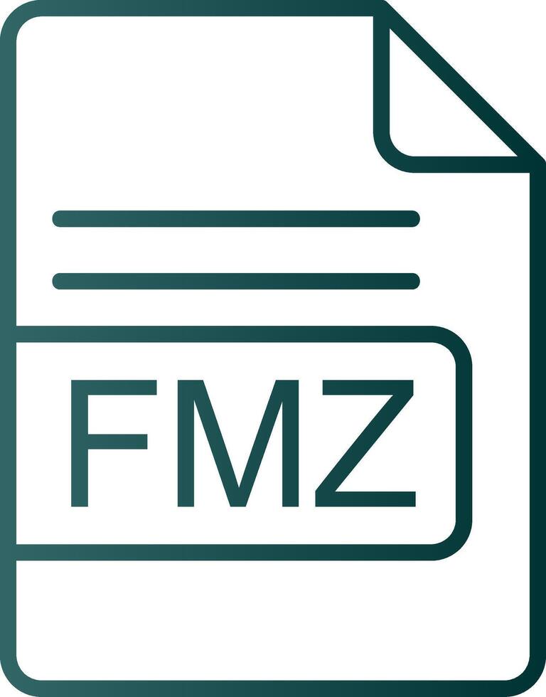 FMZ File Format Line Gradient Icon vector