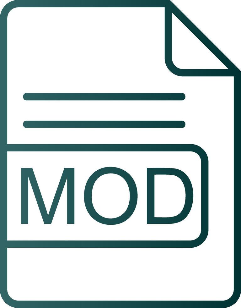MOD File Format Line Gradient Icon vector
