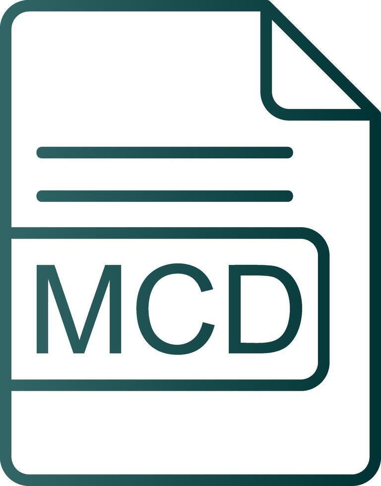 MCD File Format Line Gradient Icon vector