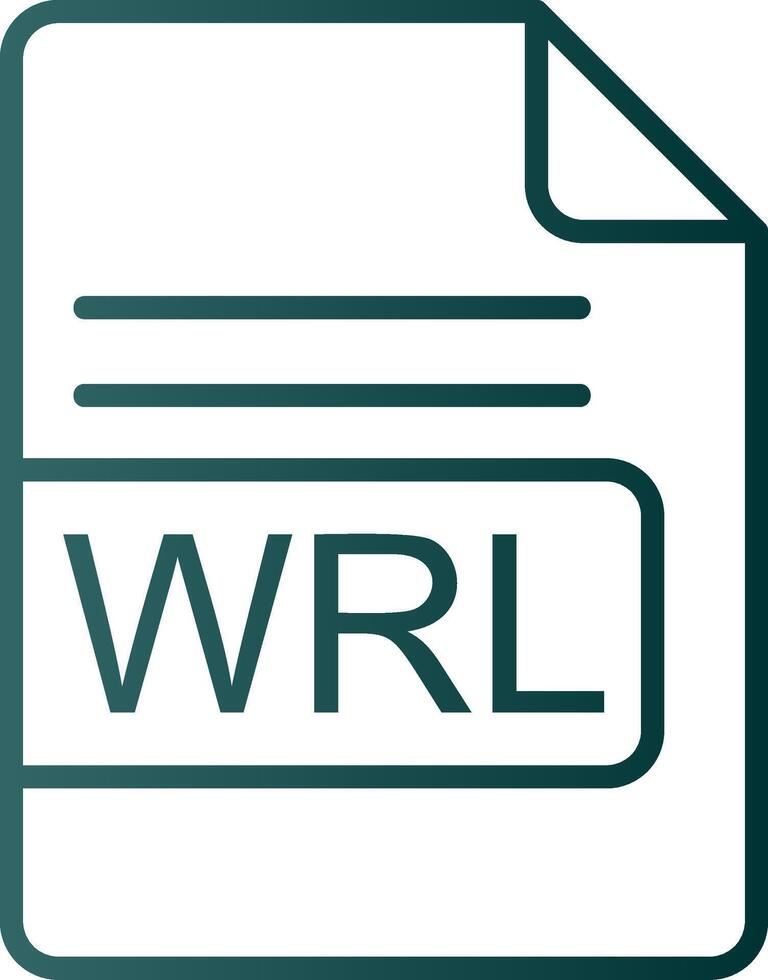 WRL File Format Line Gradient Icon vector