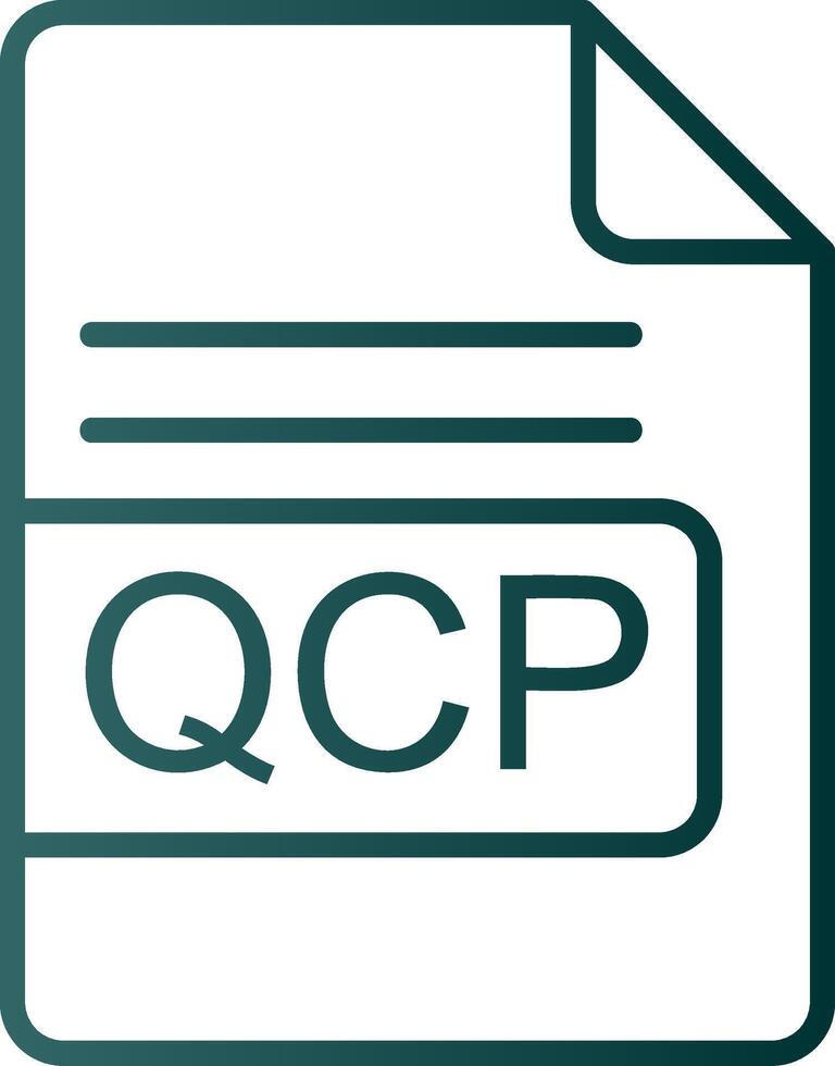 QCP File Format Line Gradient Icon vector