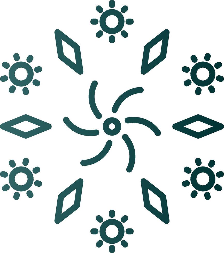 Firework Line Gradient Icon vector