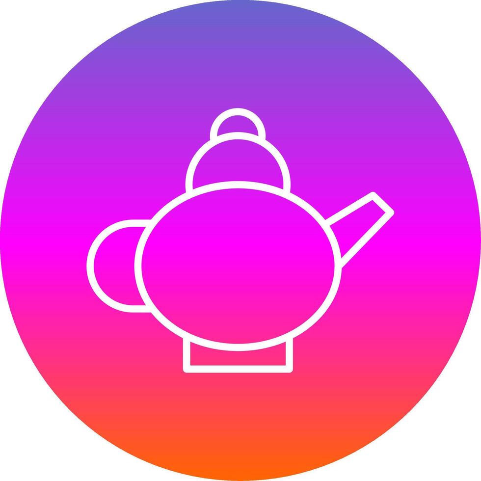 Tea Pot Line Gradient Circle Icon vector