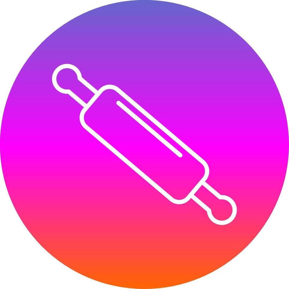 Rolling Pin Line Gradient Circle Icon vector