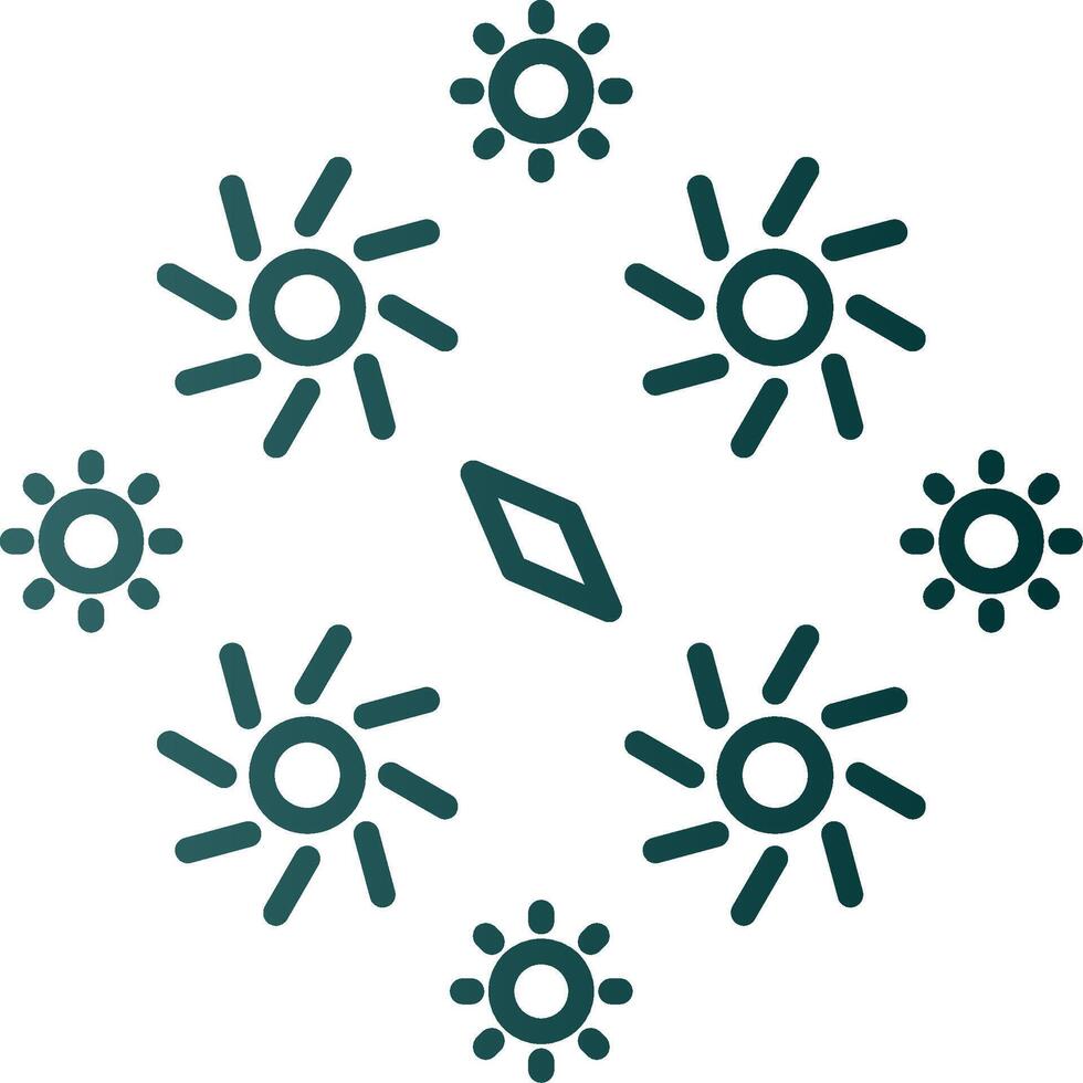 Firework Line Gradient Icon vector