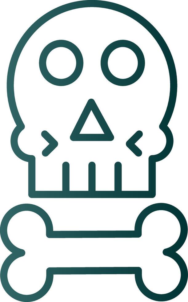 Skull Line Gradient Icon vector