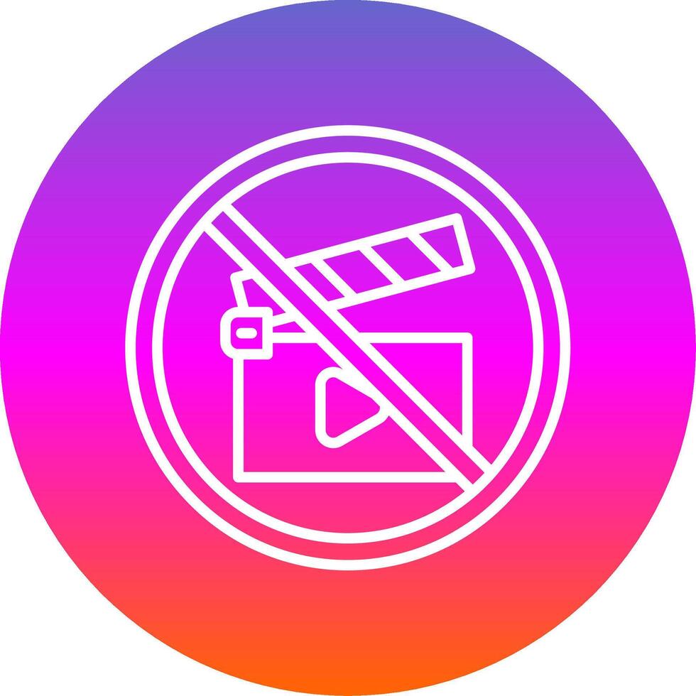Empty Battery Line Gradient Circle Icon vector