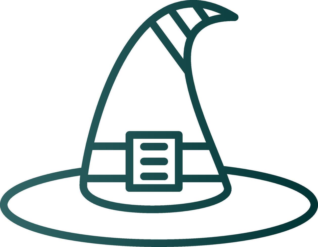 Witch Hat Line Gradient Icon vector