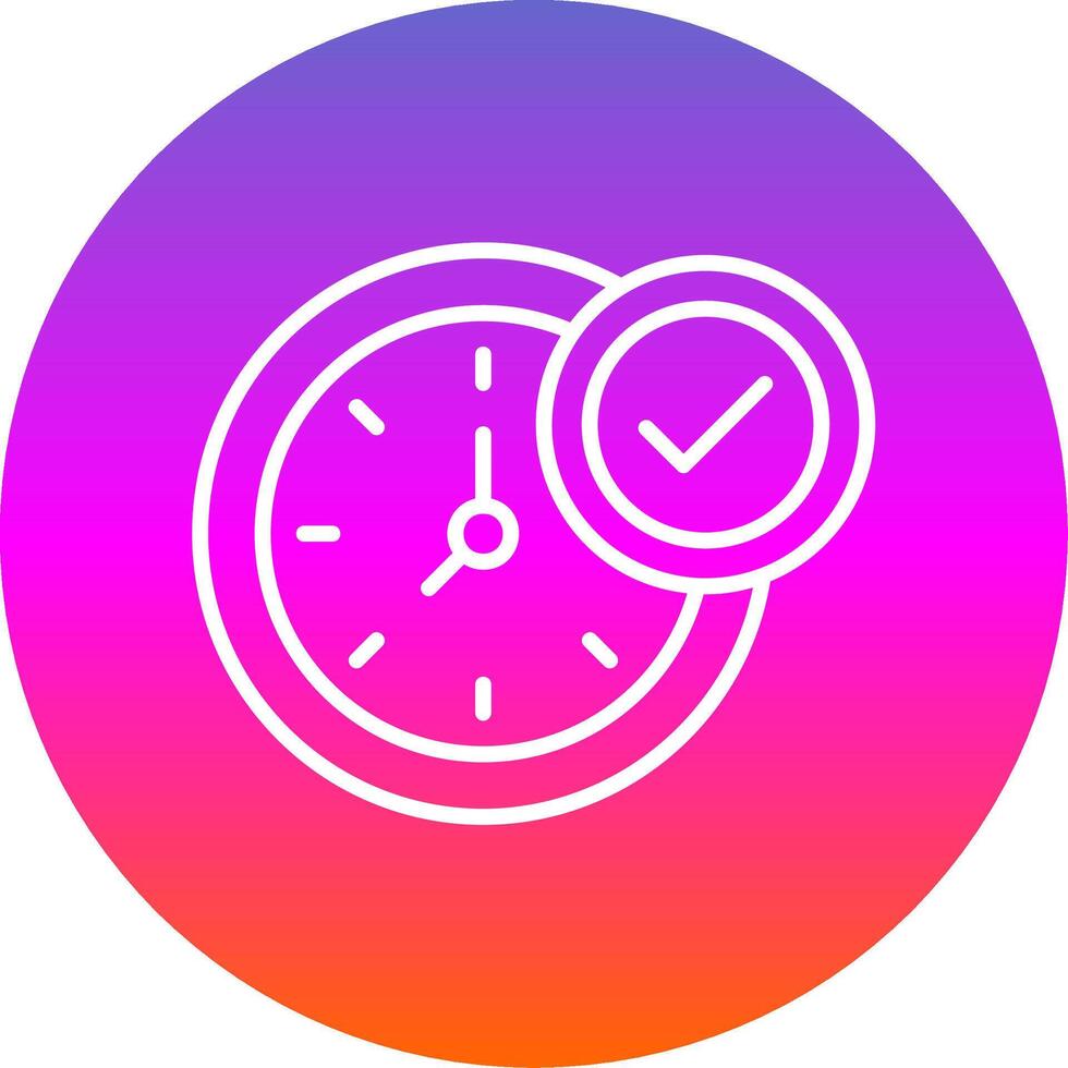 Clock Line Gradient Circle Icon vector