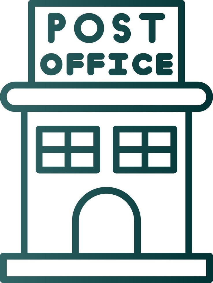 Post Office Line Gradient Icon vector