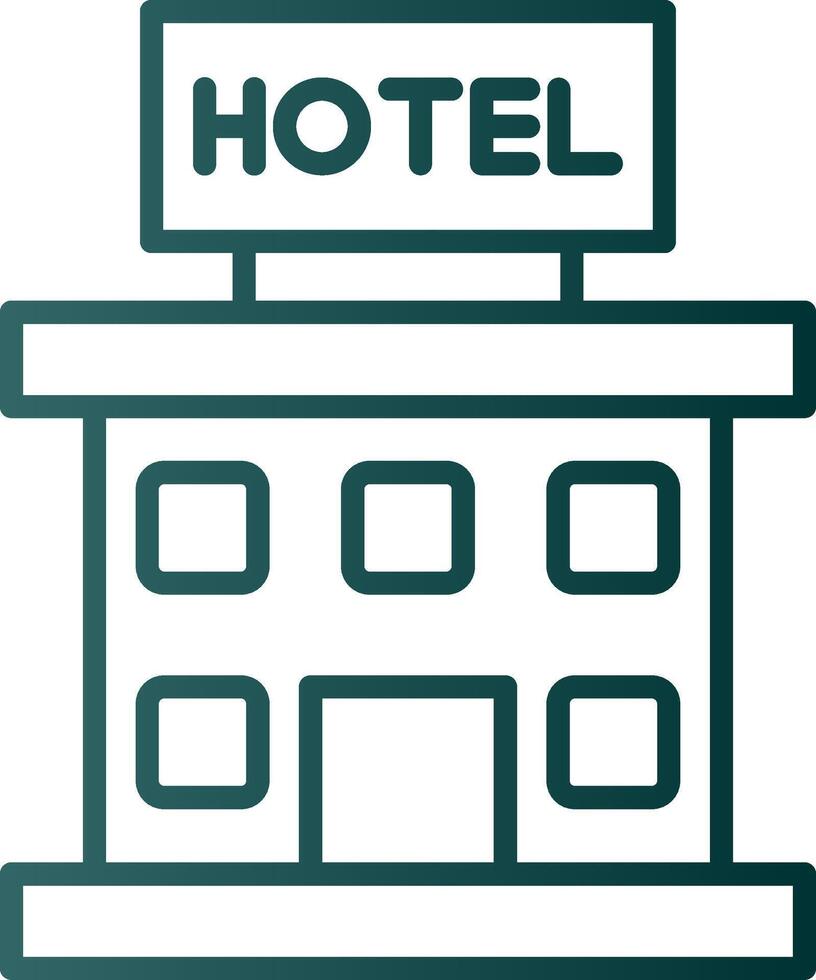 Hotel Line Gradient Icon vector