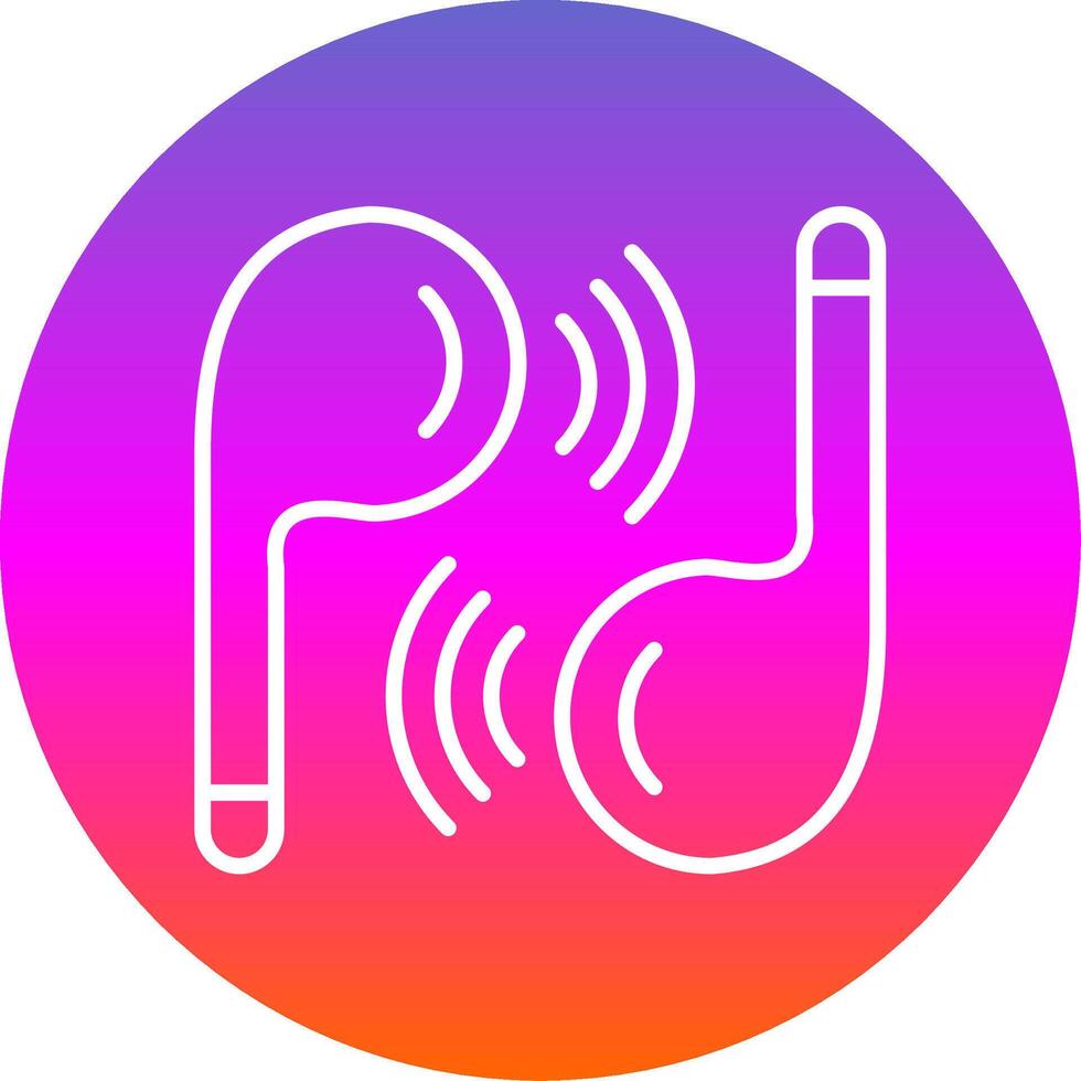 Earbuds Line Gradient Circle Icon vector