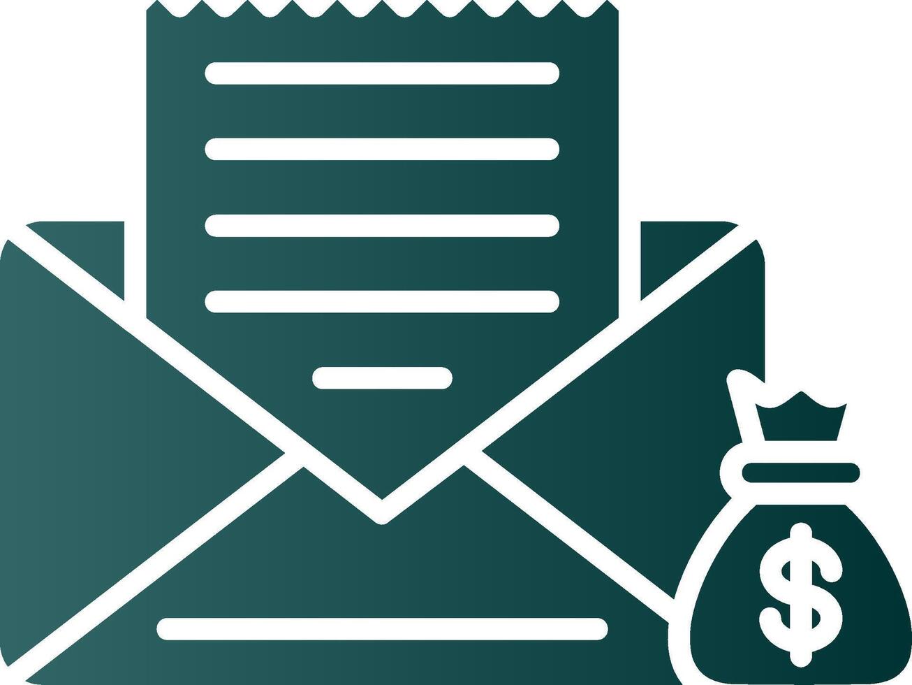 Envelope Glyph Gradient Icon vector