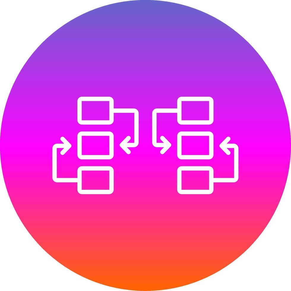 Flow Chart Line Gradient Circle Icon vector