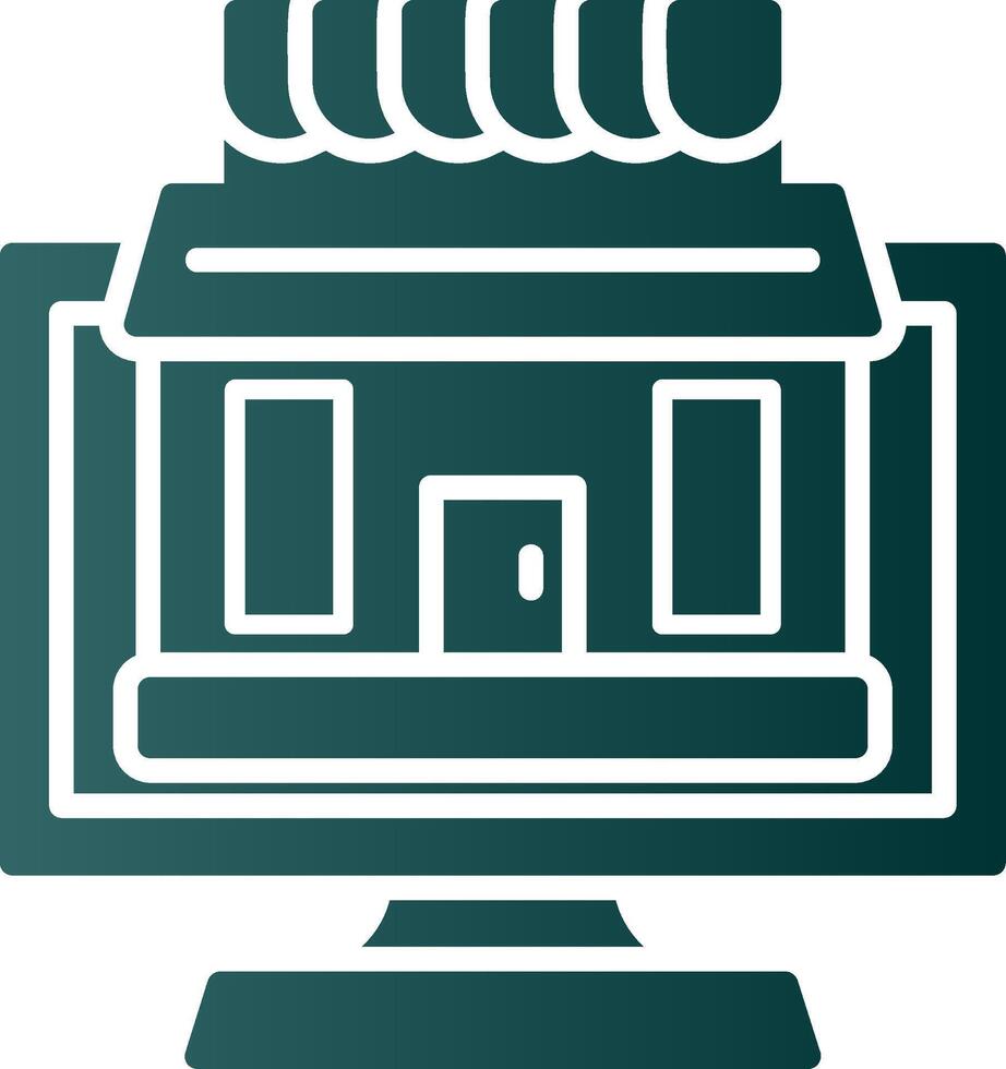 OnGlyph Gradient Shop Glyph Gradient Icon vector