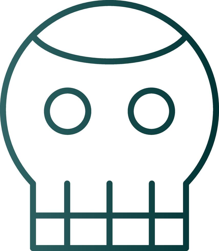 Skull Line Gradient Icon vector