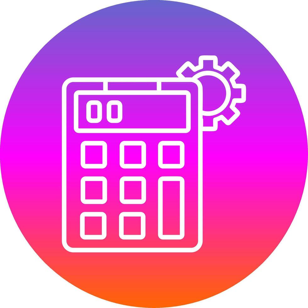 Calculator Line Gradient Circle Icon vector