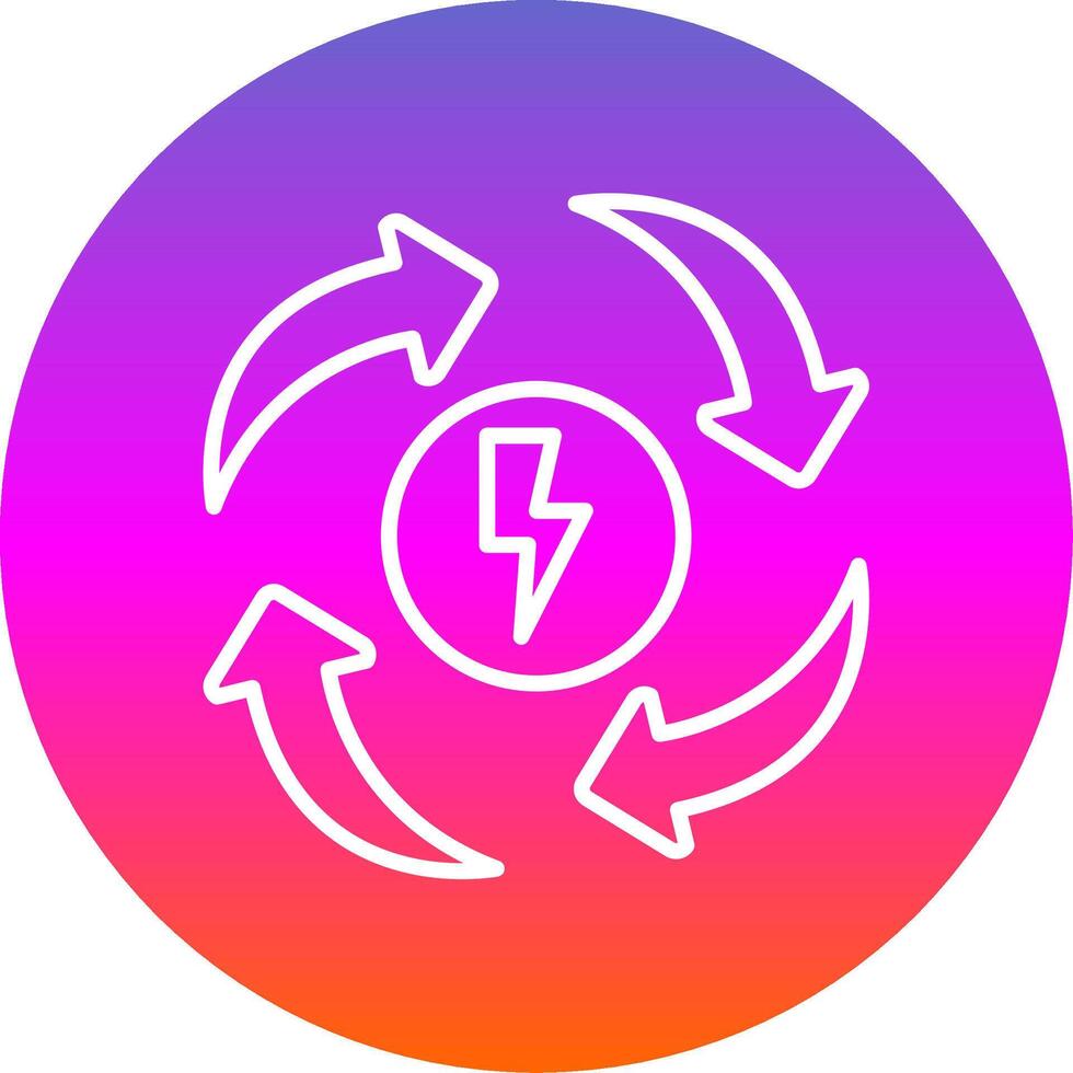Eco Energy Line Gradient Circle Icon vector