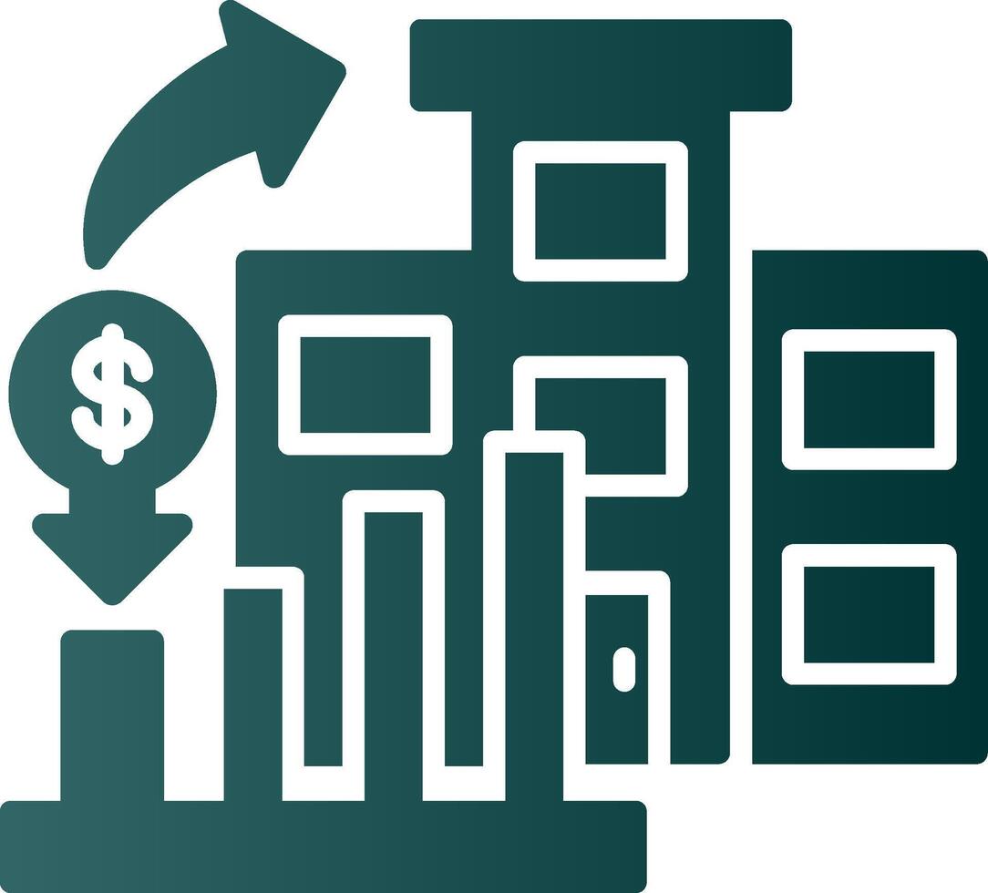 Market Investment Glyph Gradient Icon vector