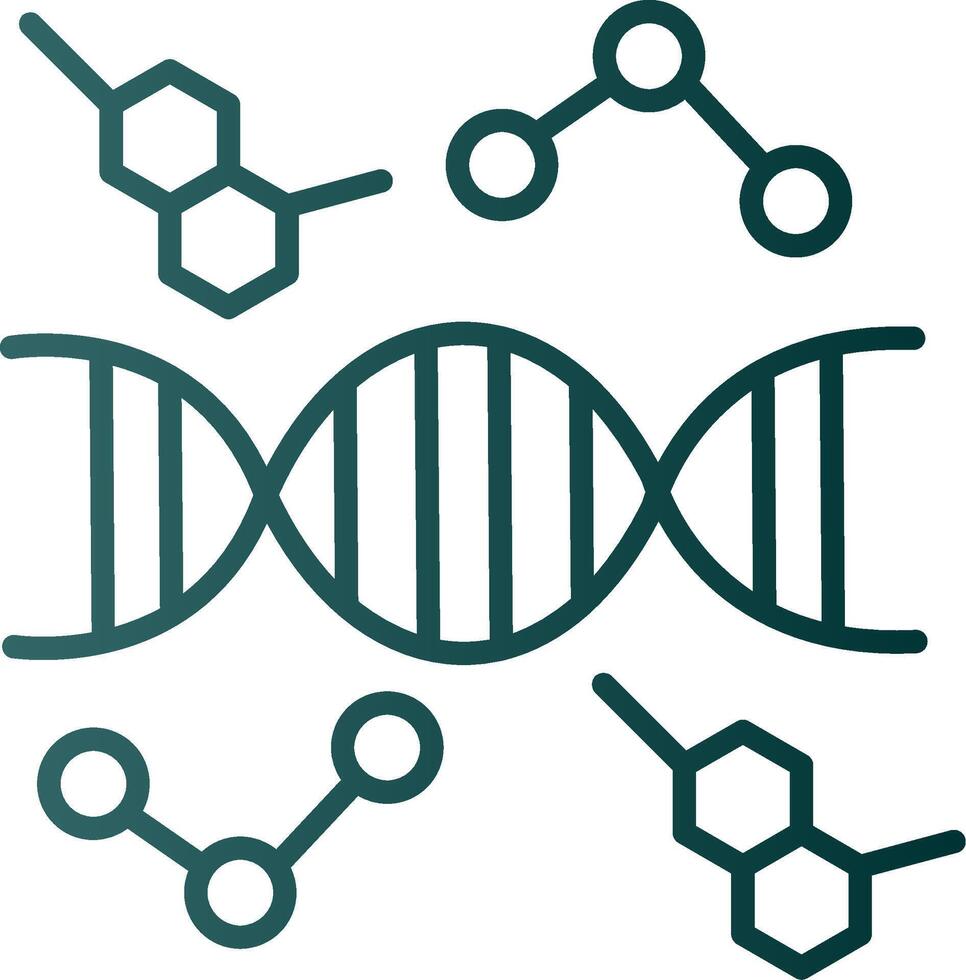 DNA Line Gradient Icon vector