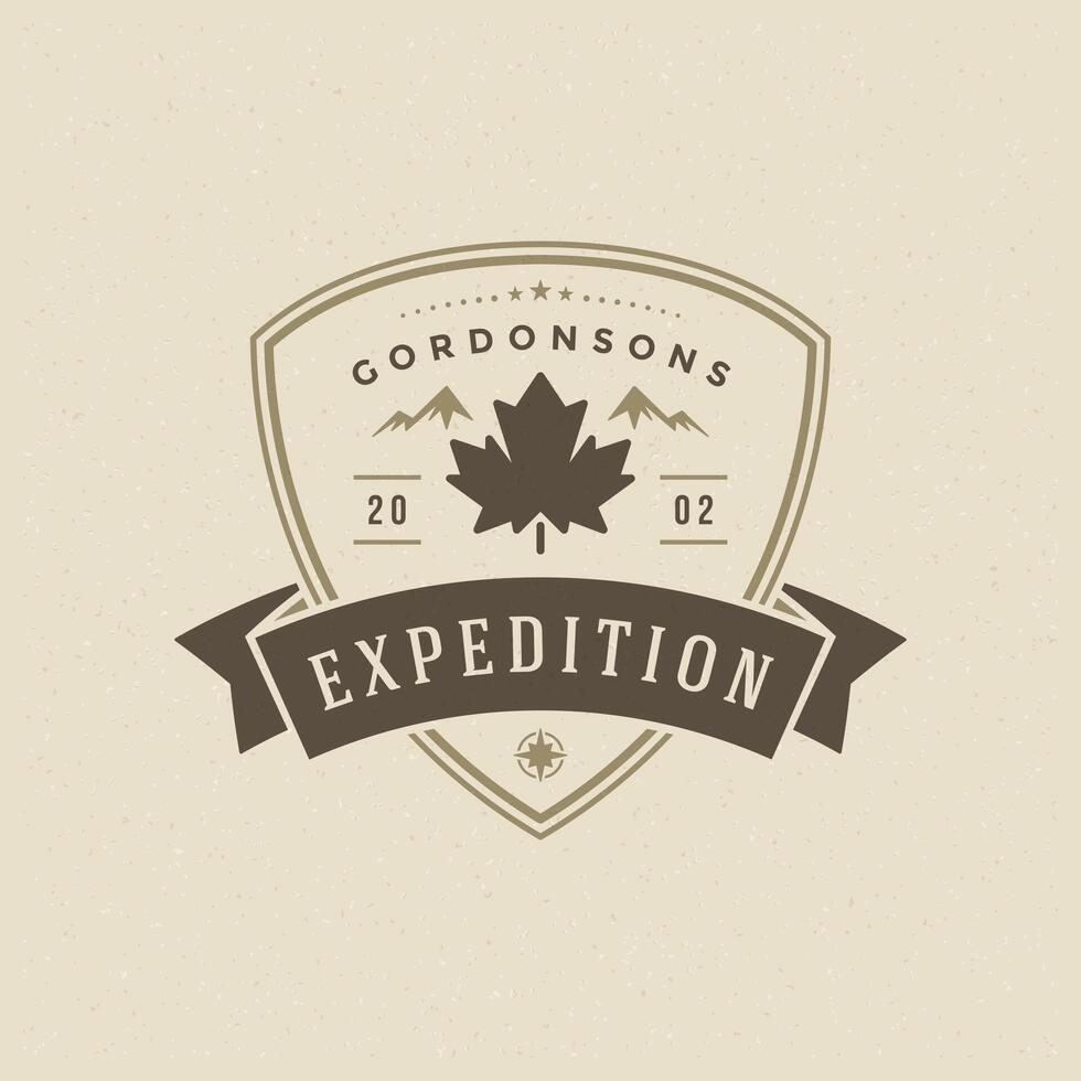 Maple leaf logo emblem illustration. vector
