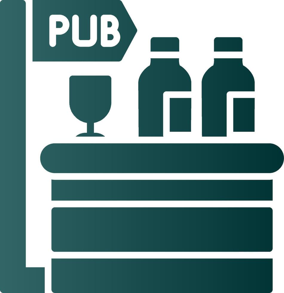 Pub Glyph Gradient Icon vector