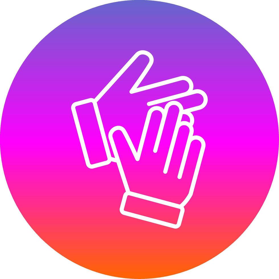 Clapping Line Gradient Circle Icon vector