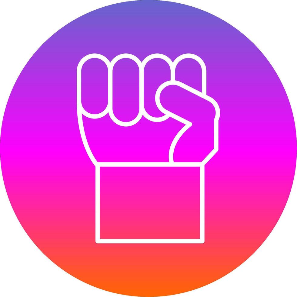 Fist Line Gradient Circle Icon vector