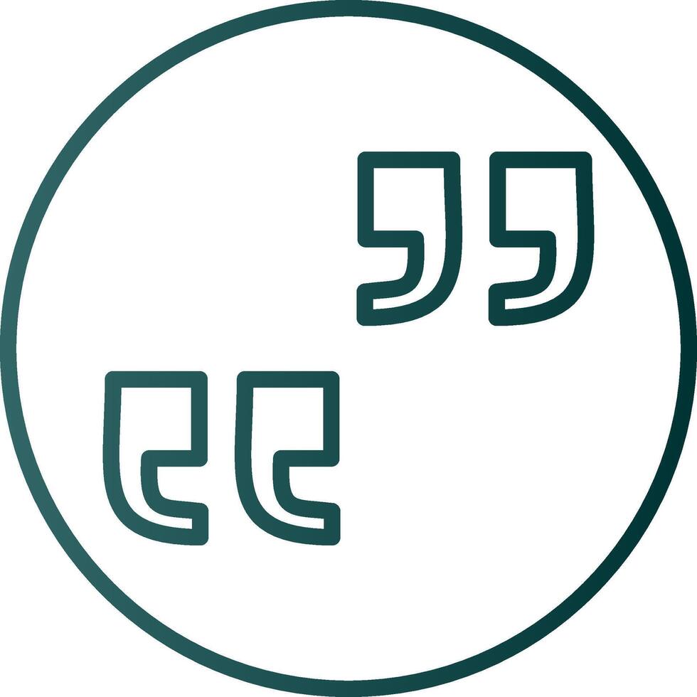 Quote Line Gradient Icon vector