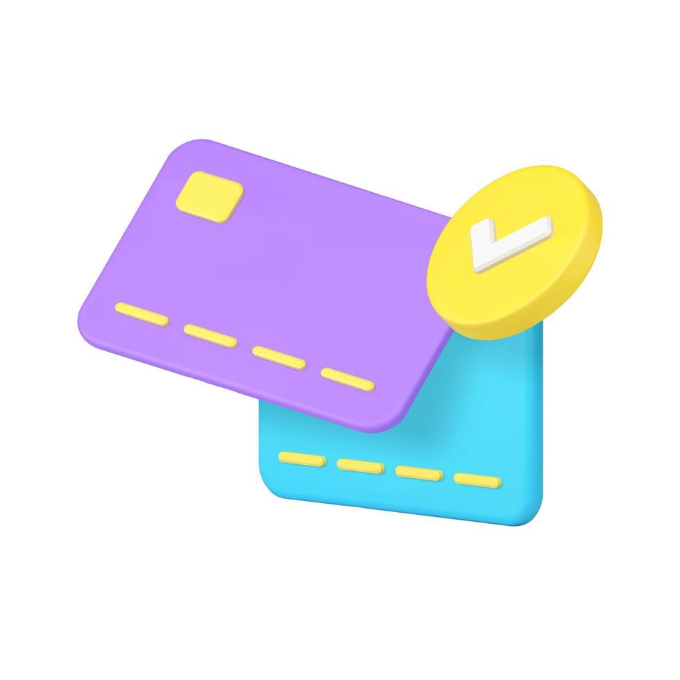 Banking credit debit card success exchange digital e money transfer 3d icon realistic vector